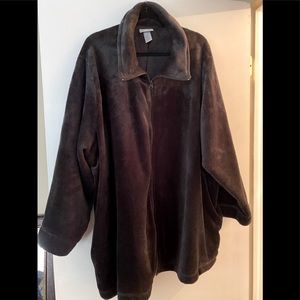 Catherines velour-like zip up jacket